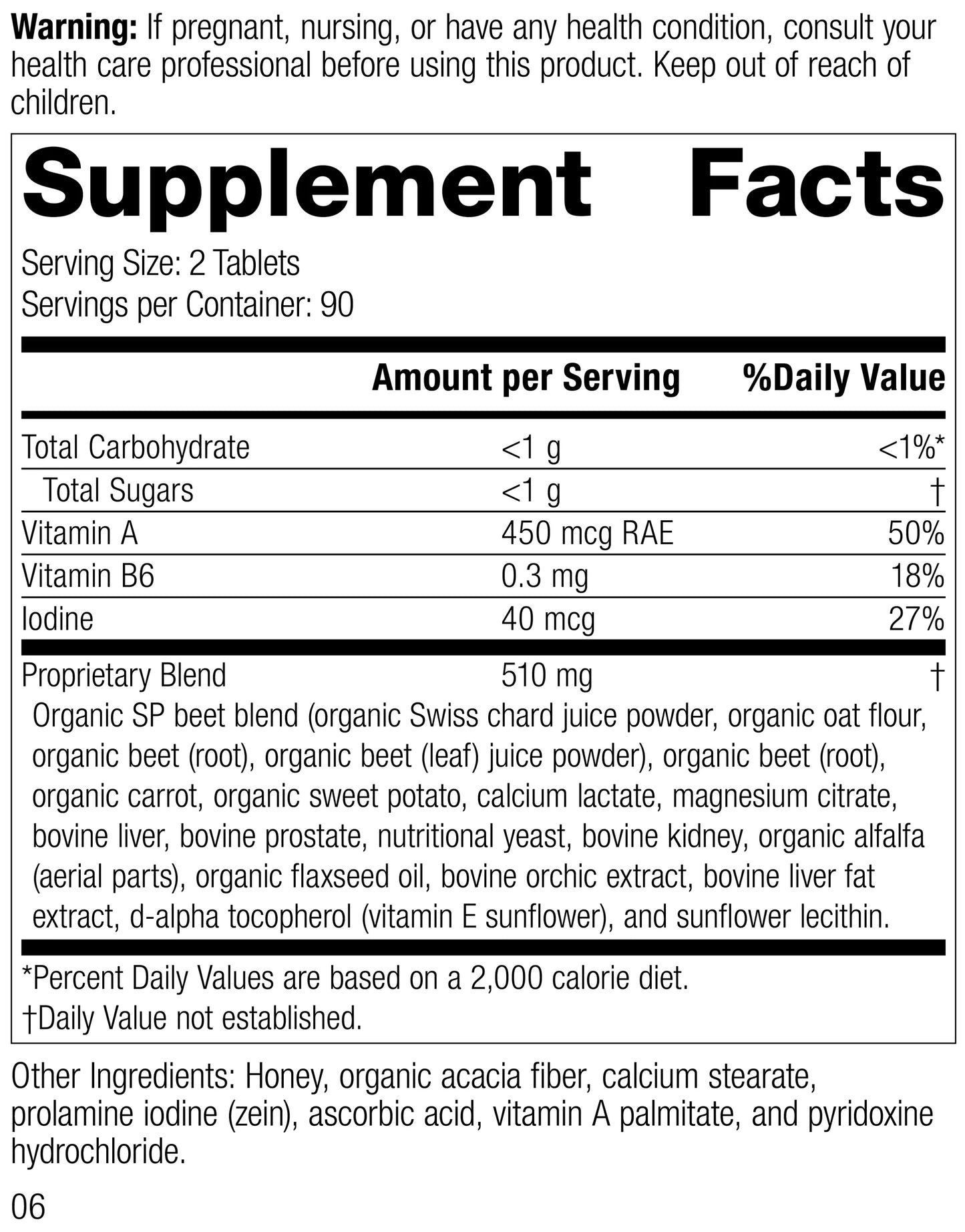 美國Standard Process 膽囊補充劑 A-F Betafood® 180 片