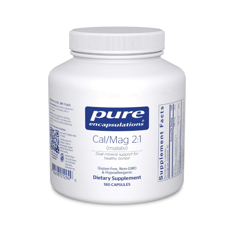 美國Pure Encapsulations 蘋果酸鈣/鎂 2:1 Cal/Mag (Malate) 2:1 180 粒 膠囊