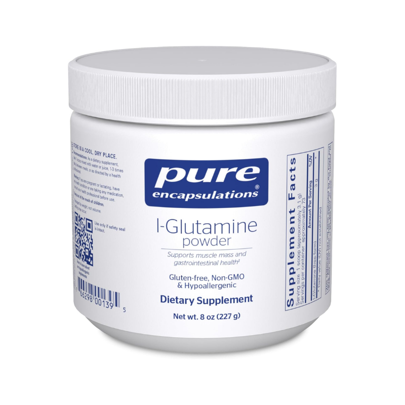 美國Pure Encapsulations 天然L-穀氨酸胺粉 腸道健康 L-Glutamine Powder 8盎司(227 g)