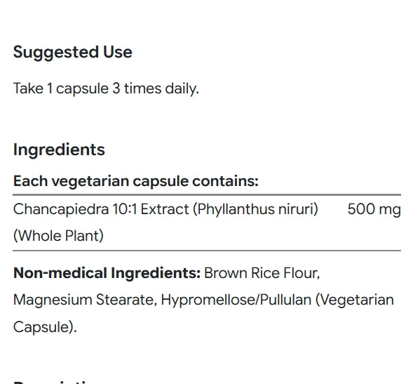 Organika Chanca Piedra, 90 Capsules