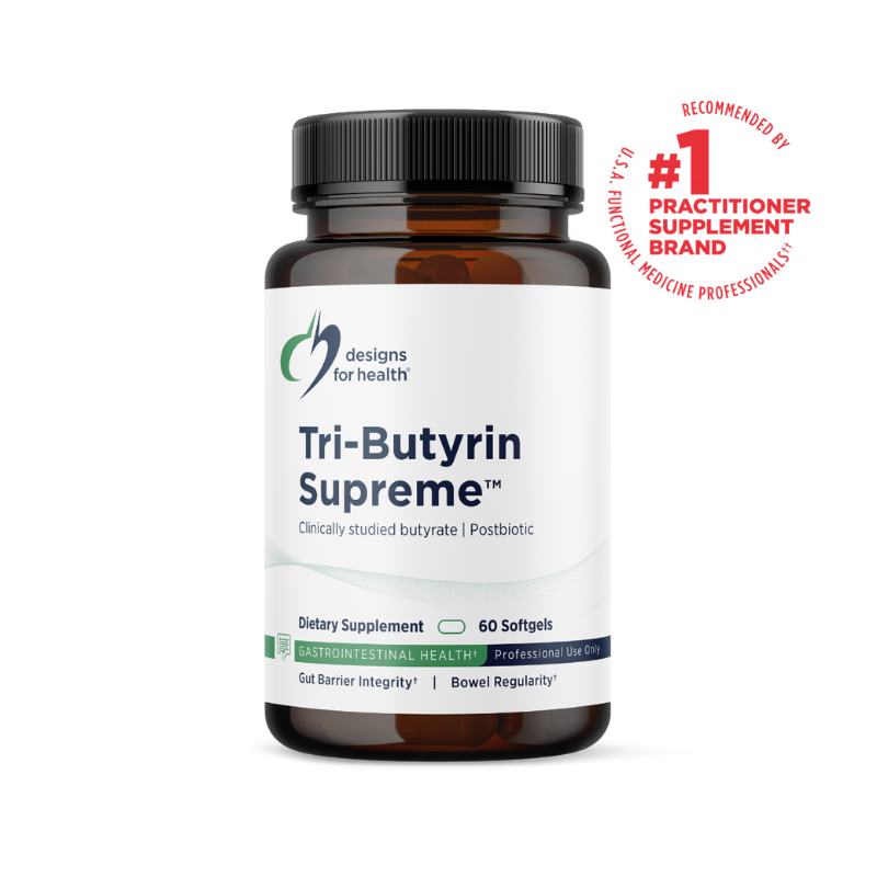 美國Designs for Health 三丁酸甘油酯 丁酸鹽 後生元 Tri-Butyrin Supreme,60 粒軟膠囊