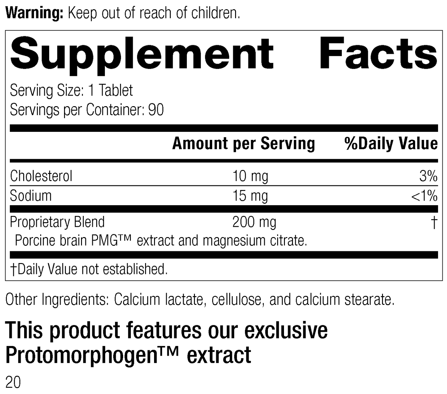 美國Standard Process 神經營養補充劑 Neurotrophin PMG® 90 片