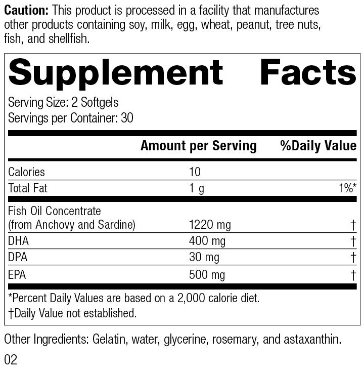 美國Standard Process 高品質魚油 Olprima™ EPA|DHA 60粒膠囊