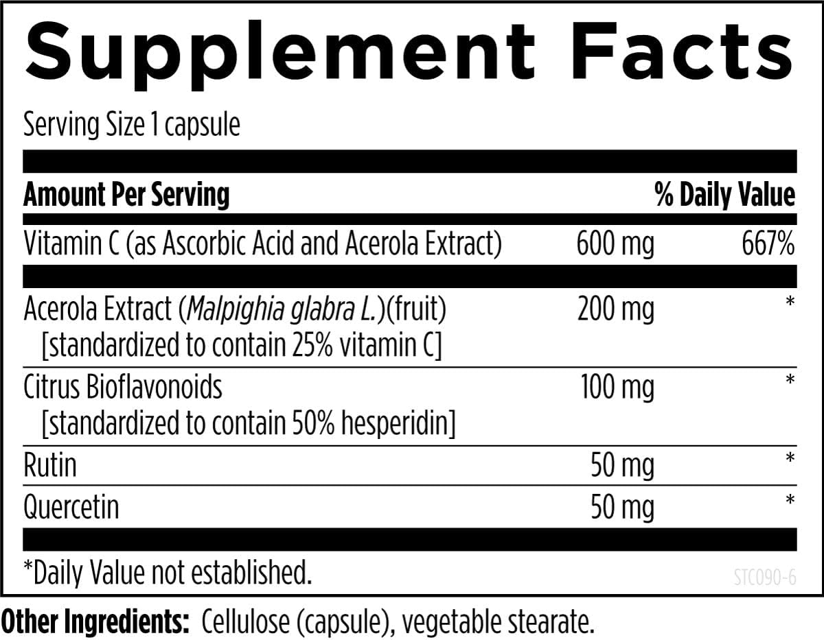 美國Designs for Health 維他命C+槲皮素生物類黃酮膠囊 Stellar C,90粒素食膠囊,增強免疫