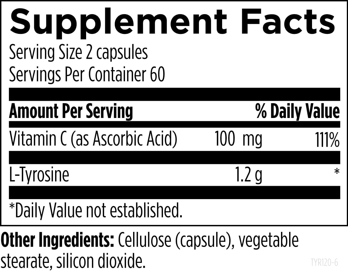 美國Designs for Health L-酪胺酸 L-Tyrosine,120 粒膠囊