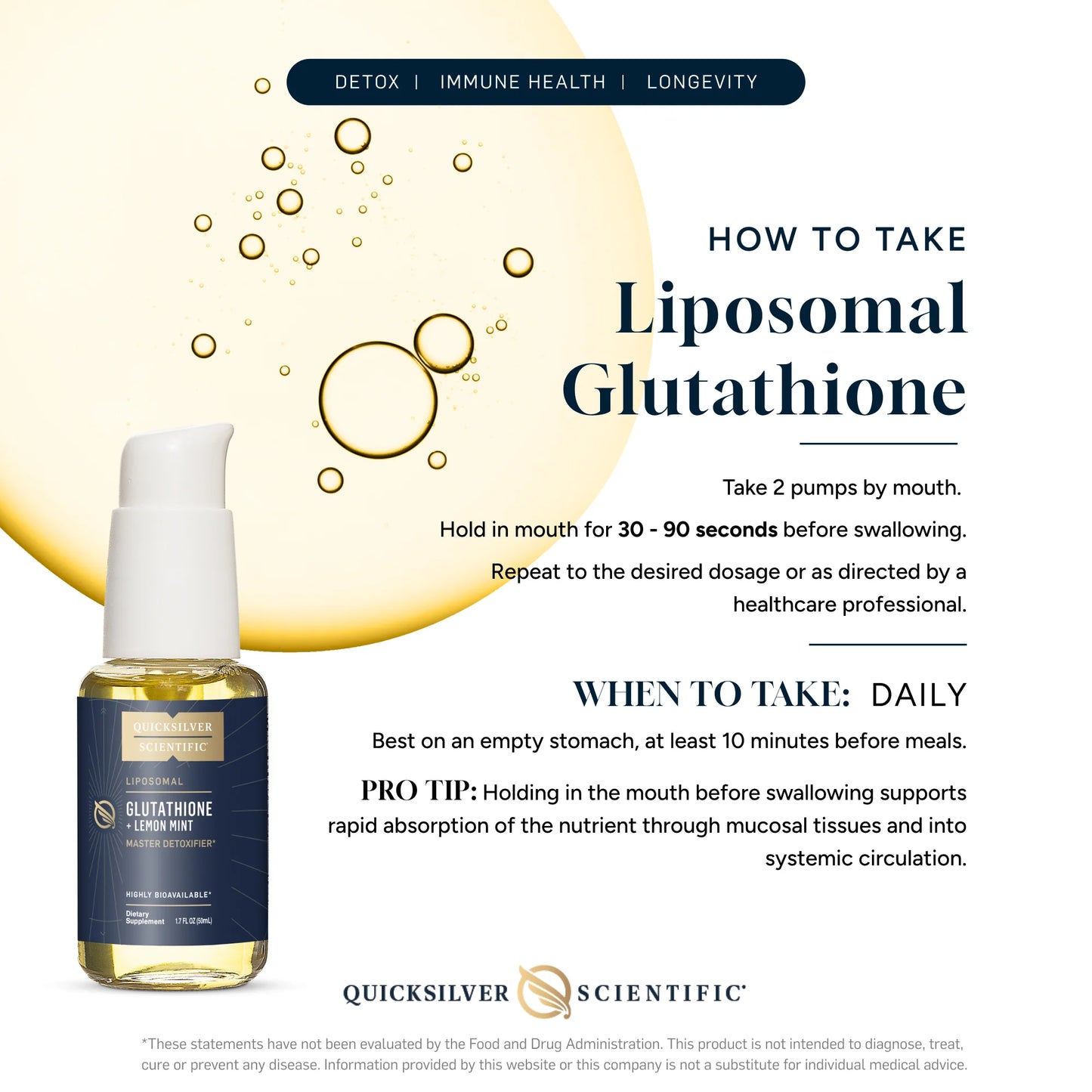 美國Quicksilver Scientific 脂質體穀胱甘肽 Liposomal Glutathione,50 mL