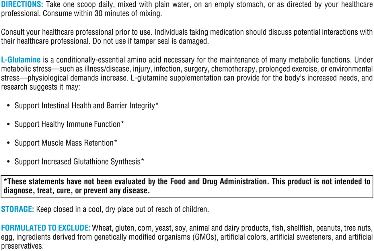 美國XYMOGEN L-穀氨醯胺粉 胃腸健康 L-Glutamine 12 盎司 (340 g)
