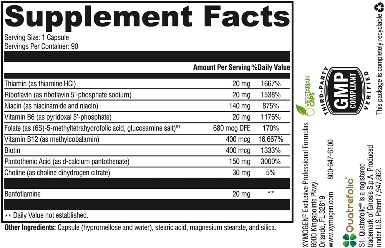 美國XYMOGEN 活性維生素B族 B Activ 90 粒膠囊