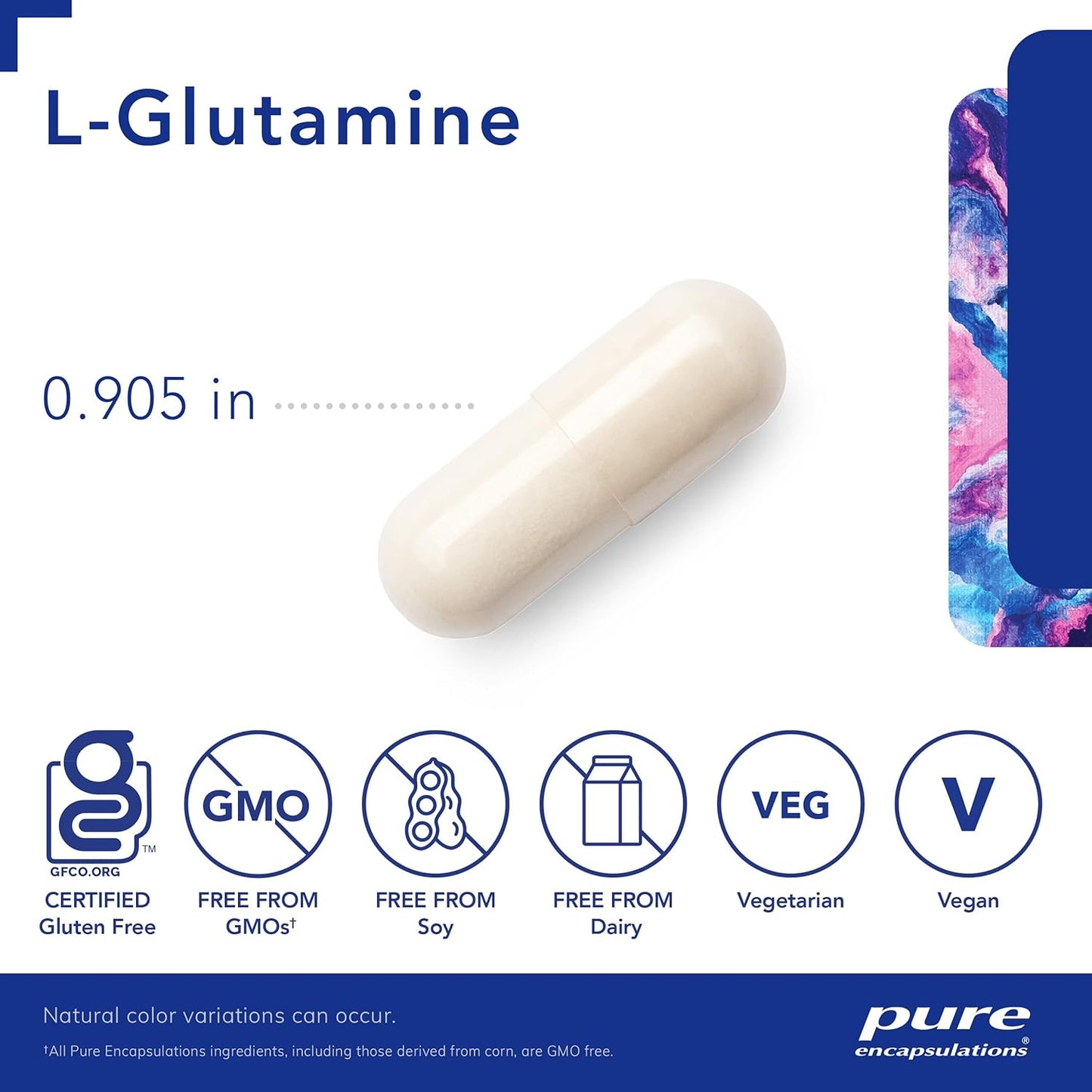 美國Pure Encapsulations 天然 L-穀氨醯胺 850 毫克 L-Glutamine 850 mg 90粒 膠囊
