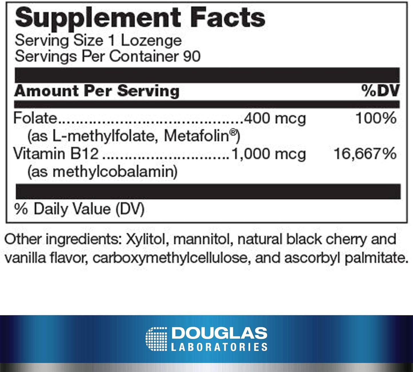 美國Douglas Laboratories 甲基B12 Methyl B12 Plus 90粒 錠劑