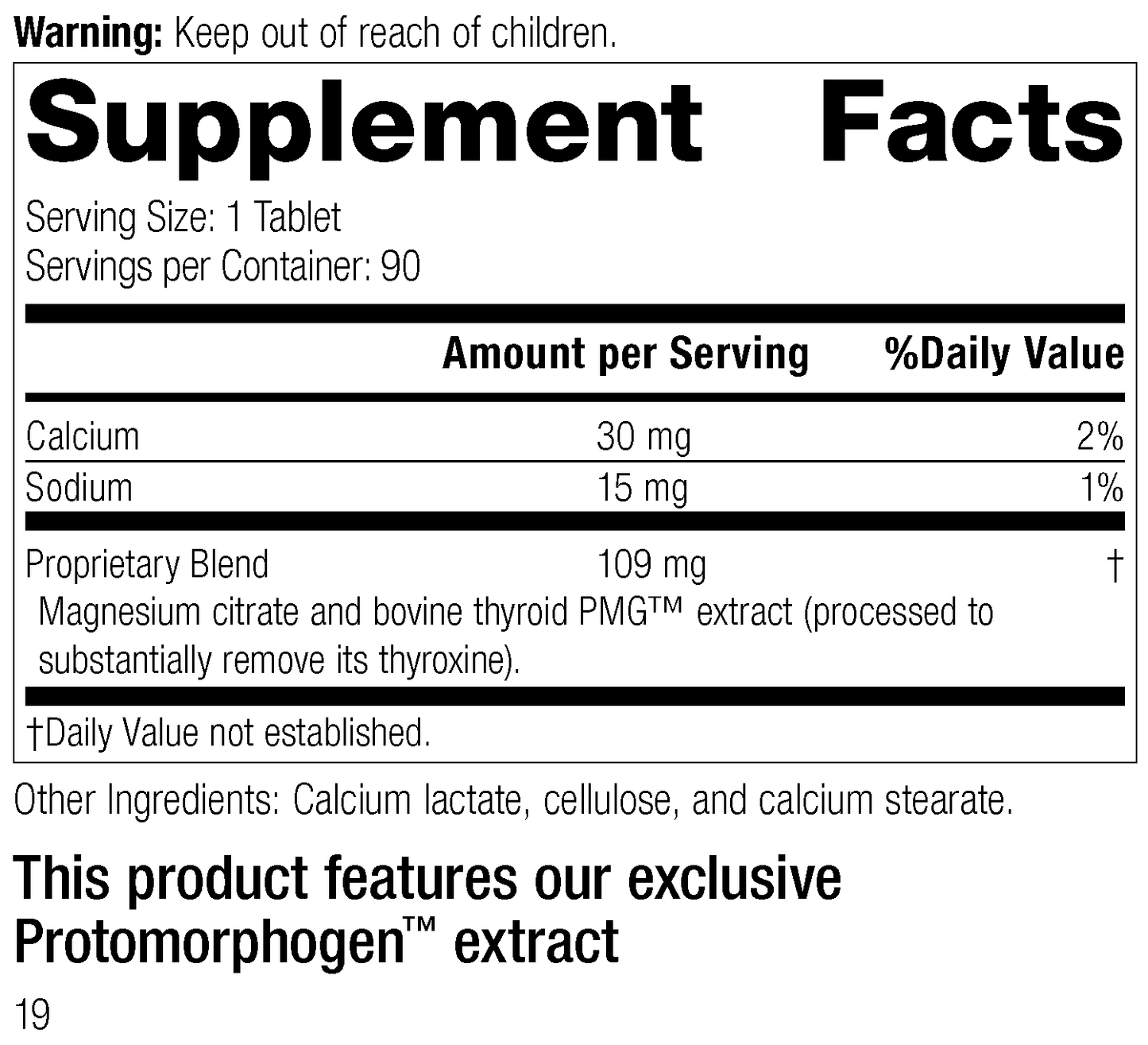 美國Standard Process 促甲狀腺素 Thytrophin PMG® 90 片