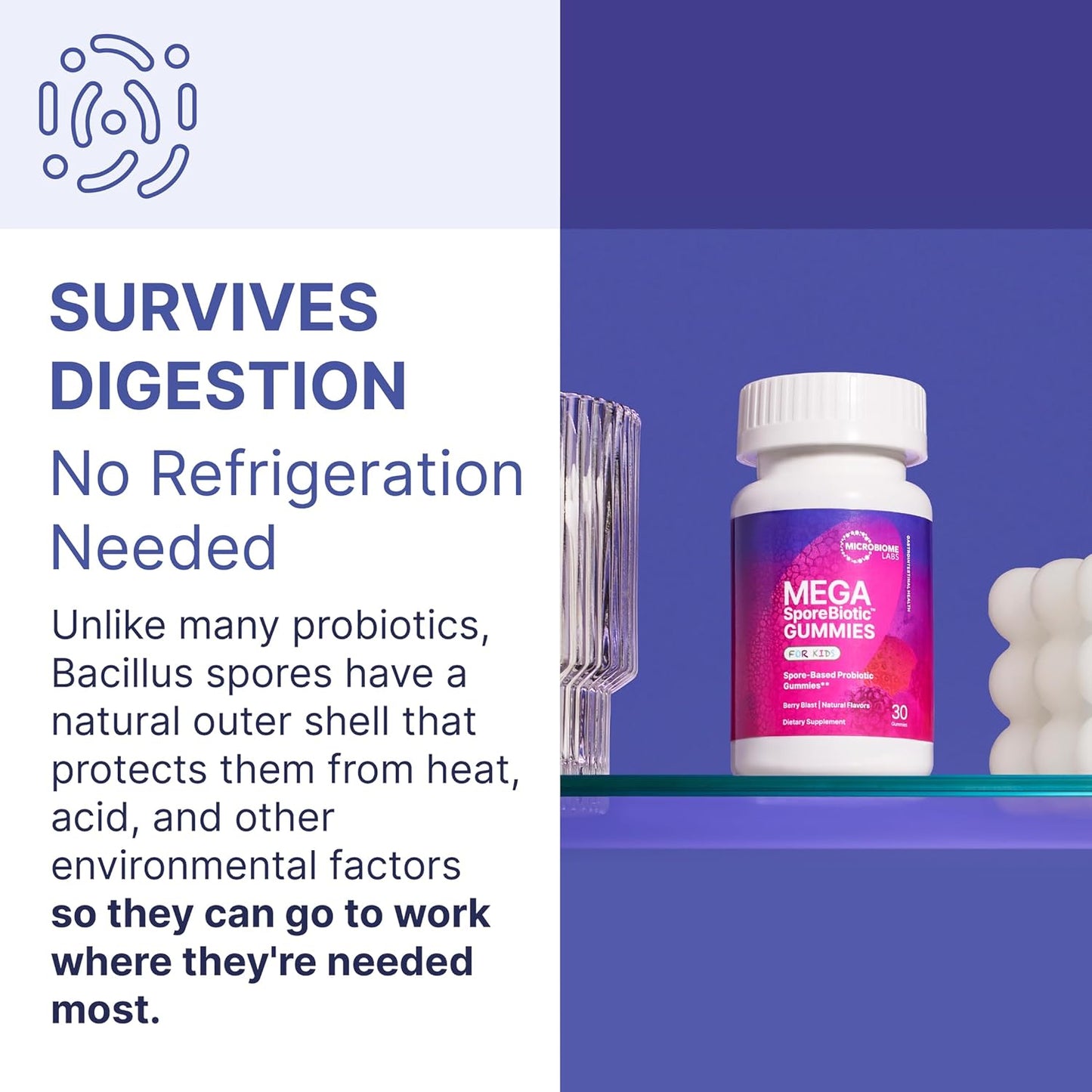 美國Microbiome Labs 儿童孢子益生菌 MegaSporeBiotic,30粒软糖