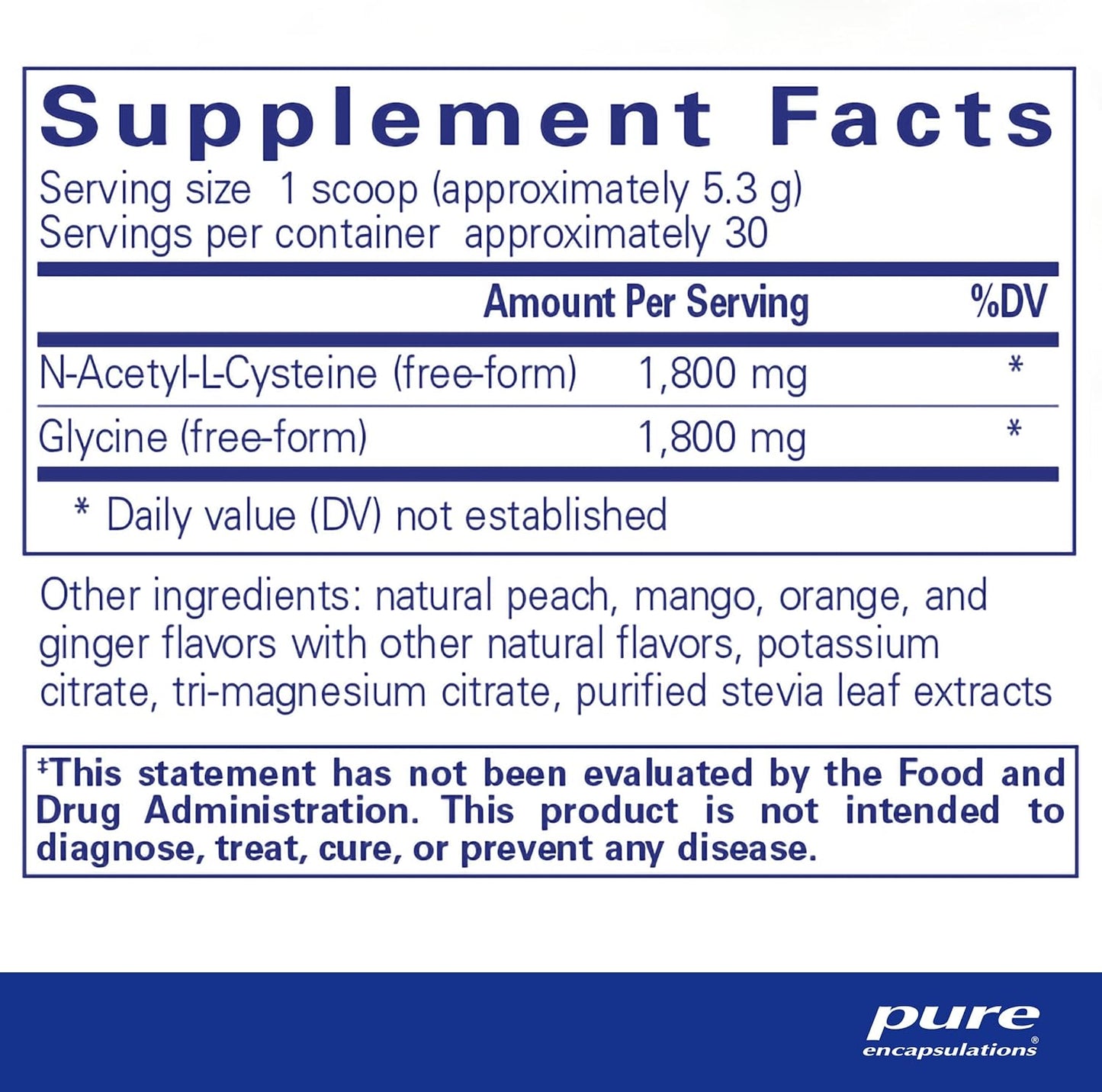 美國Pure Encapsulations NAC + 甘氨酸粉 NAC + Glycine Powder 5.6盎司(159g)