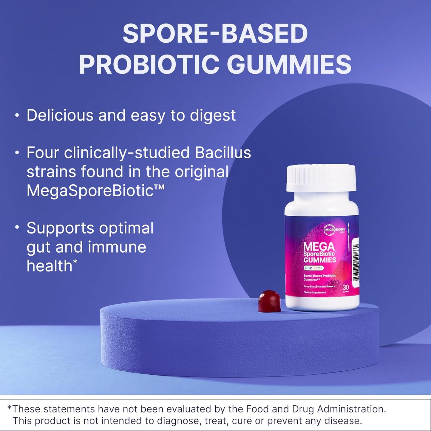 美國Microbiome Labs 儿童孢子益生菌 MegaSporeBiotic,30粒软糖