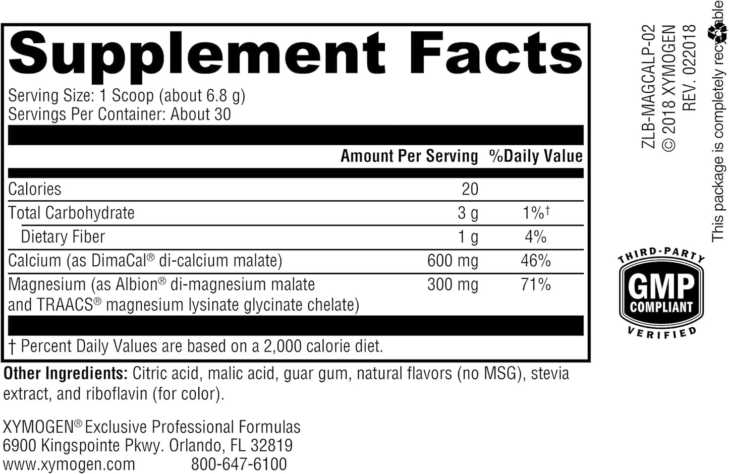 美國XYMOGEN 複合鈣鎂粉 梨味 OptiMag Plus Calcium,7.2 盎司(204 g)