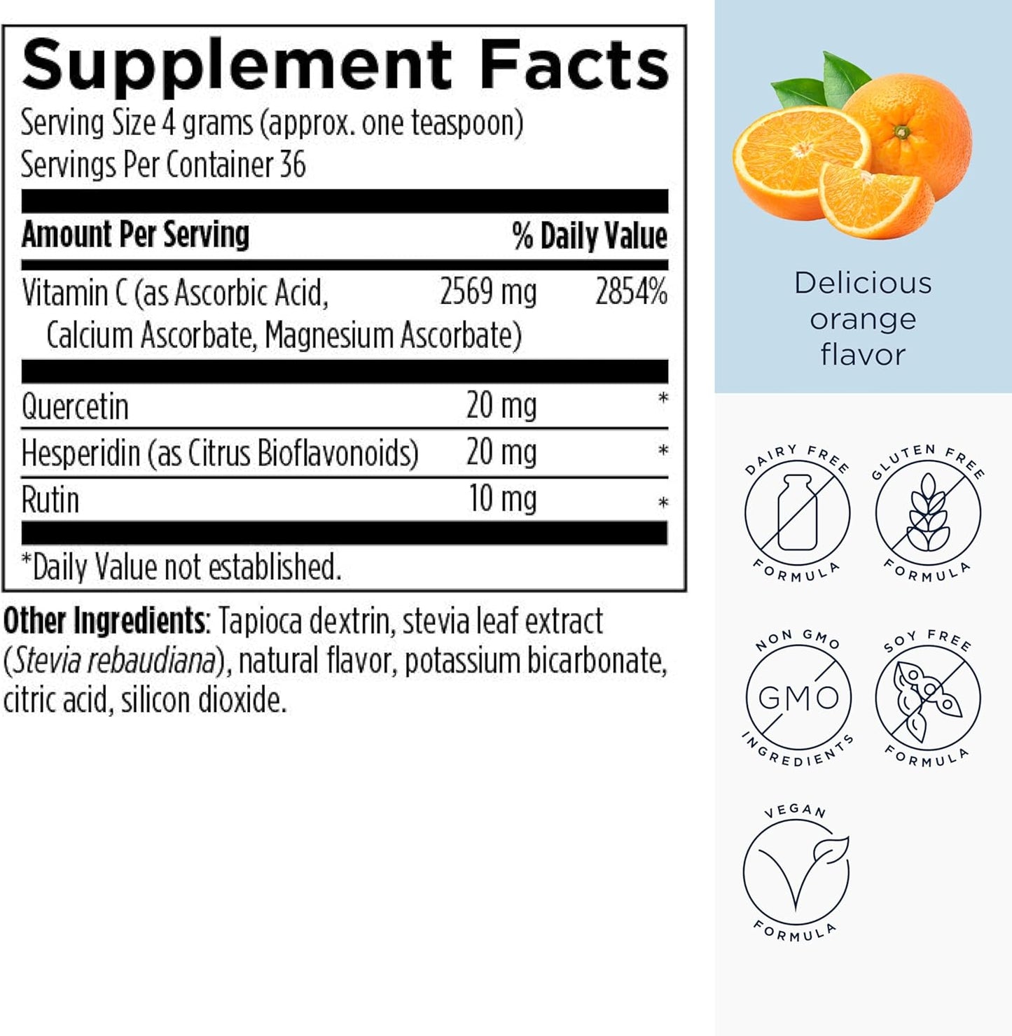 美國Designs for Health - 槲皮素C粉劑 - C+BioFizz Fizzy - 36 份/144 克