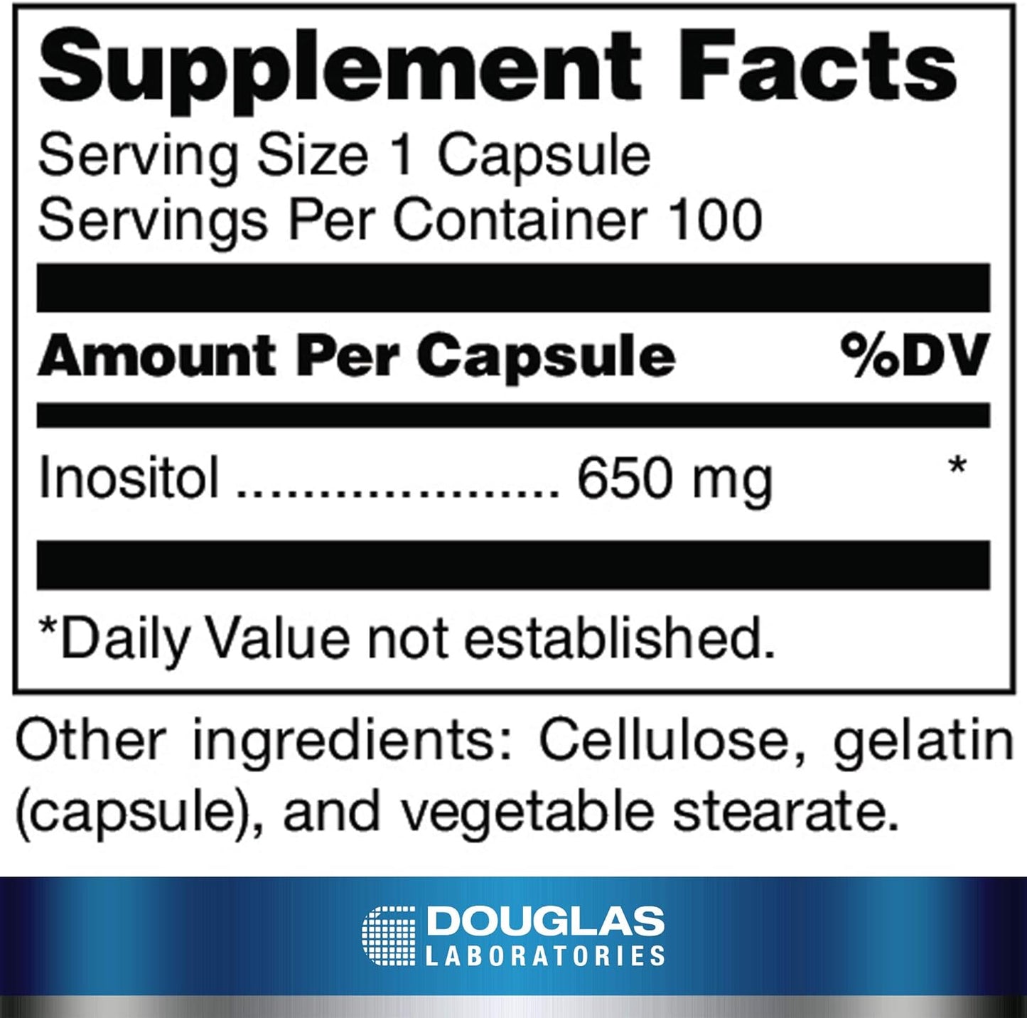 美國Douglas Laboratories 肌醇 Inositol 100粒 膠囊