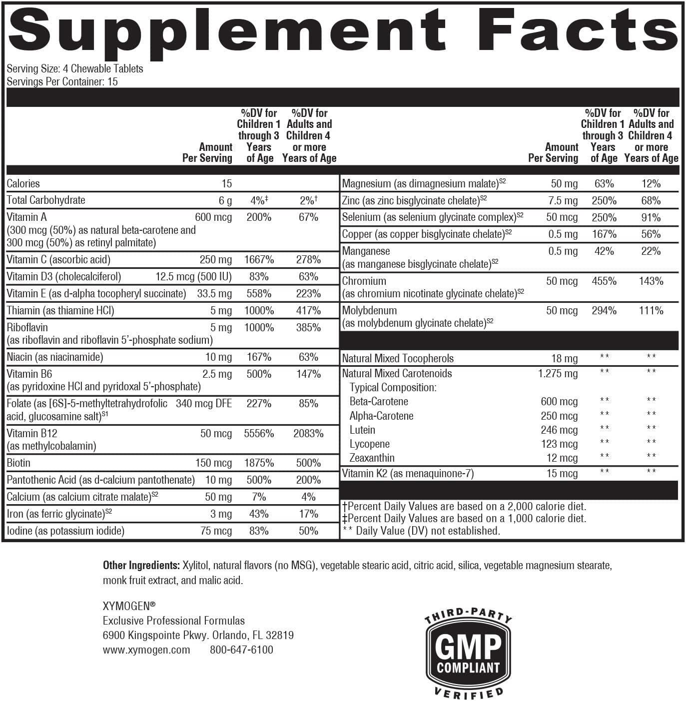 美國XYMOGEN 兒童活性多維營養咀嚼片 莓果味 Children's ActivNutrients Chewable 60 片