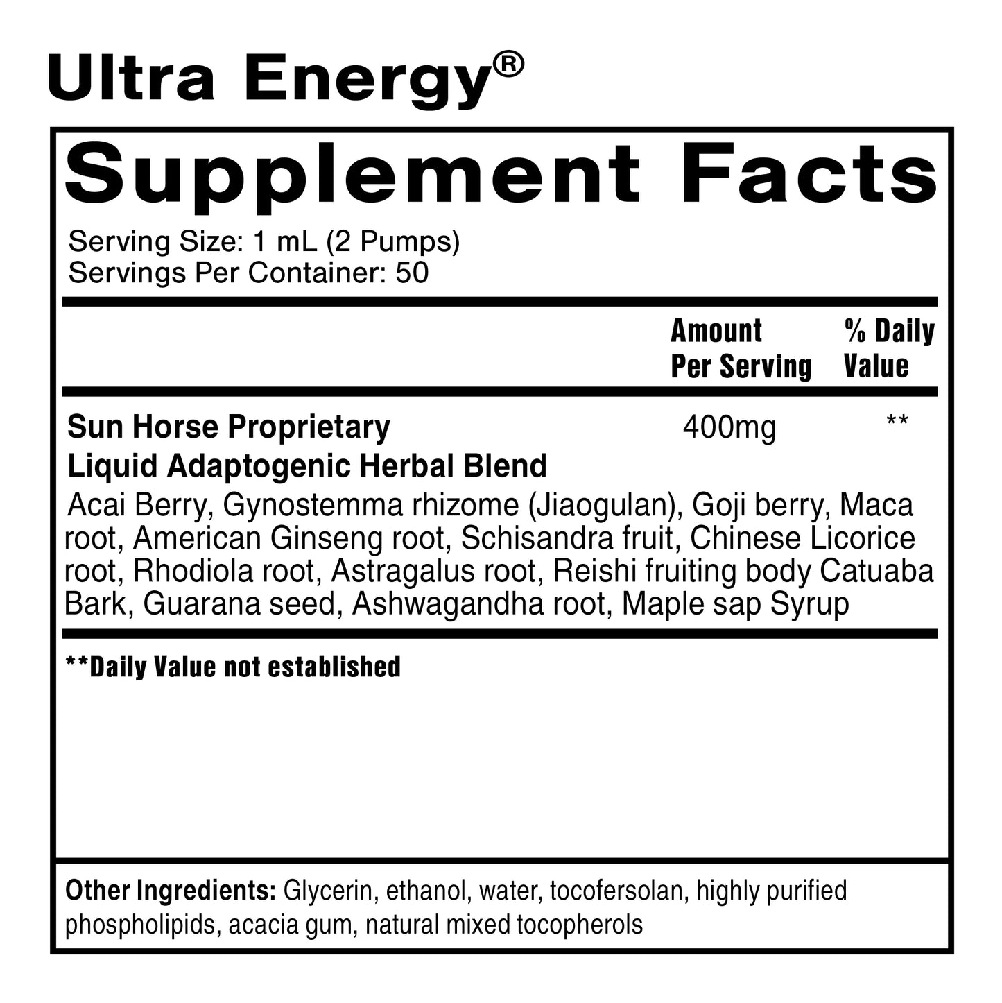 美國Quicksilver Scientific 脂質體抗壓舒緩 Ultra Energy® 1.7 液體盎司 (50 毫升)