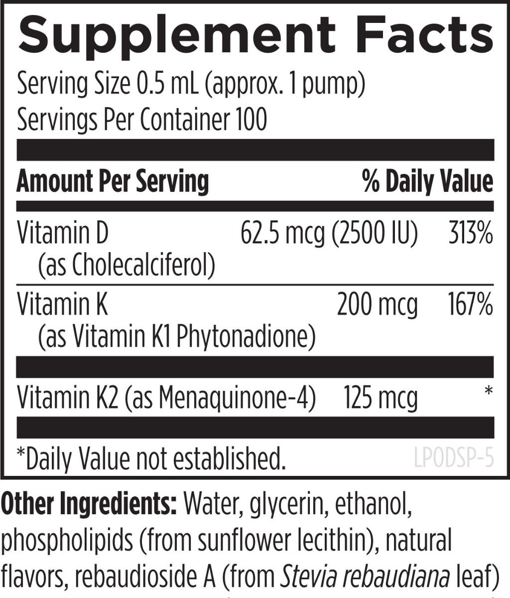 美國Designs for Health 脂質體維生素D3 + K2 滴劑 Liposomal D Supreme,1.6盎司/50 mL