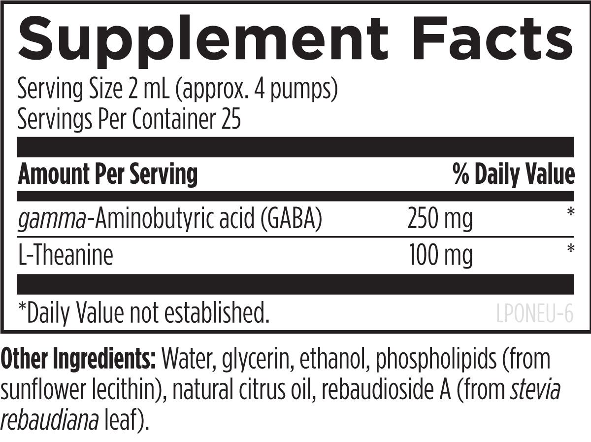 美國Designs for Health 液體脂質體GABA + 茶氨酸 Liposomal NeuroCalm,1.6盎司/50 毫升
