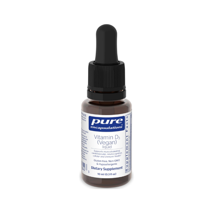 美國Pure Encapsulations  維生素 D3(素食）液體  Vitamin D3 (Vegan) Liquid   0.3 液體盎司 10 mL