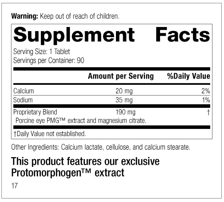 美國Standard Process 眼細胞促敏營養 Oculotrophin PMG®， 90片