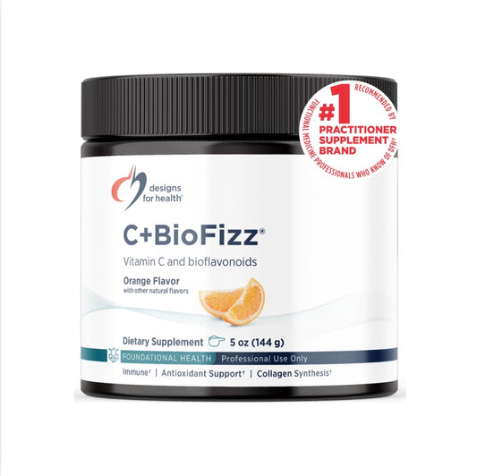 美國Designs for Health 維他命C+高效生物類黃酮泡騰粉 C+BioFizz，5盎司/144 g，橙味，免疫 + 抗氧化支持