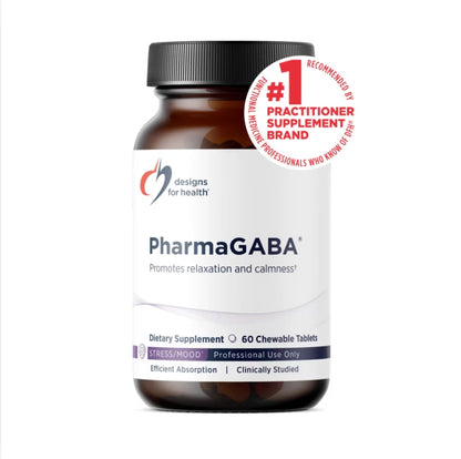 美國Designs for Health 天然γ-氨基丁酸咀嚼片  PharmaGABA，60 片，睡眠+情緒支持