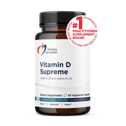美國Designs for Health 維他命D3 5000IU+維他命K1/K2 Vitamin D Supreme，60粒膠囊
