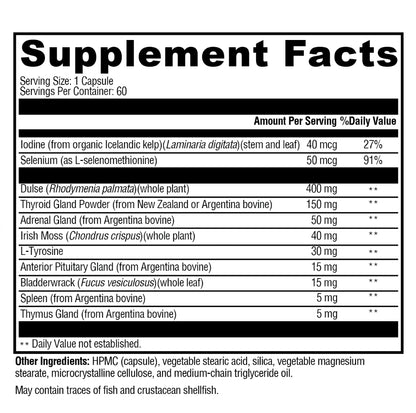 美國XYMOGEN  甲狀腺補充劑 T-150，60 粒素食膠囊