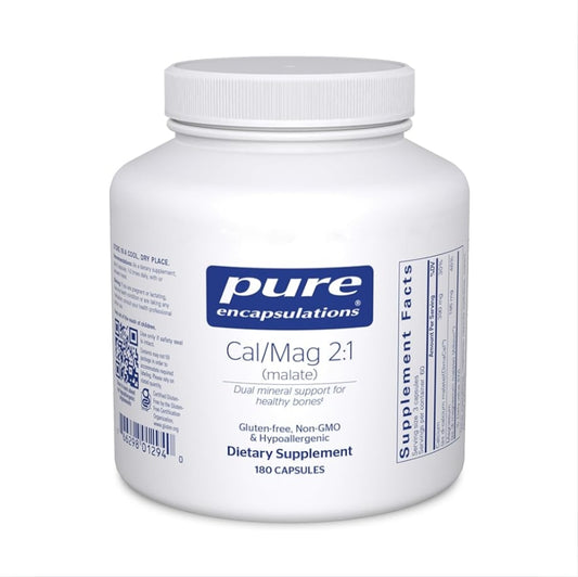 美國Pure Encapsulations 蘋果酸二鈣鎂 Calcium Magnesium (malate) 2:1，180粒