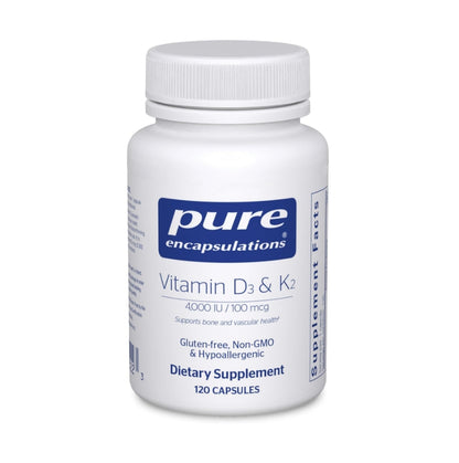 美國Pure Encapsulations  維他命D3 & K2 Vitamin D3 & K2，120 粒 膠囊