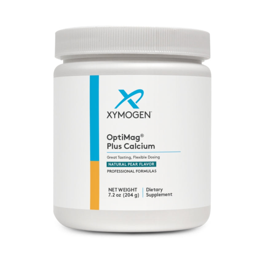 美國XYMOGEN 複合鈣鎂粉 梨味 OptiMag Plus Calcium，7.2 盎司(204 g)