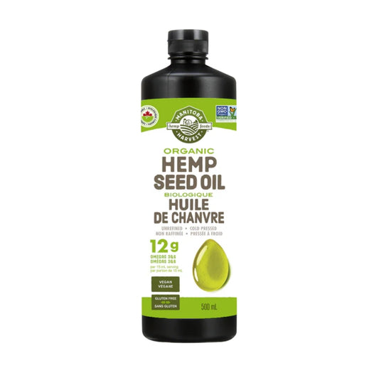 加拿大Manitoba Harvest Organic Hemp Seed Oil 有機火麻仁油 500 mL冷壓萃取潤腸胃平衡血壓膽固醇
