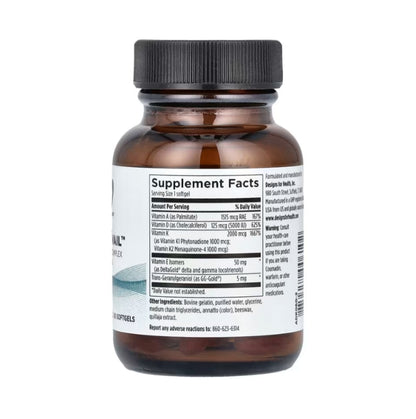 美國Designs for Health 脂溶性維他命A/D/E/K ADK Evail，60粒軟膠囊