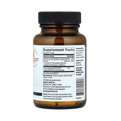 美國Designs for Health 維他命D3 5000IU+維他命K1/K2 Vitamin D Supreme，60粒膠囊