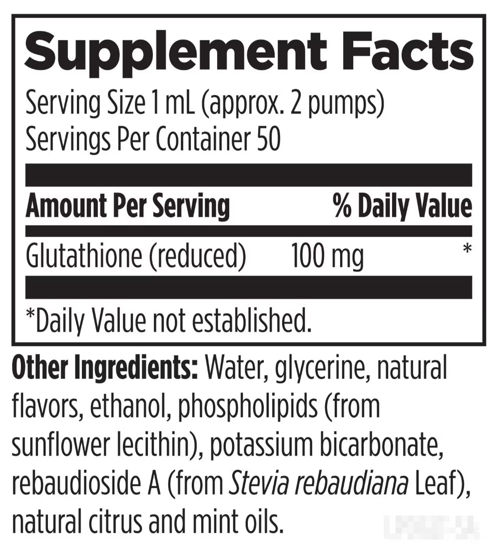 美國Designs for Health 液體脂質體穀胱甘肽 Liposomal Glutathione 50 mL 檸檬味