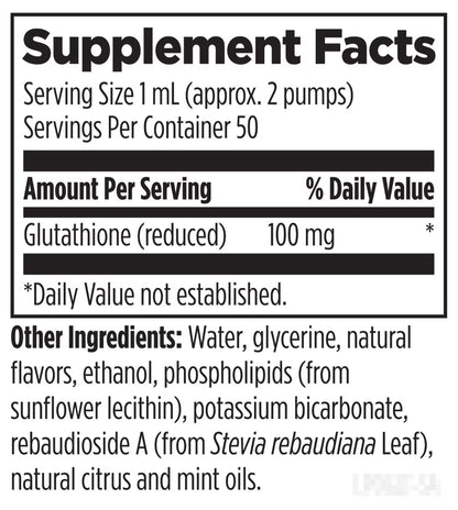 美國Designs for Health 液體脂質體穀胱甘肽 Liposomal Glutathione 50 mL 檸檬味