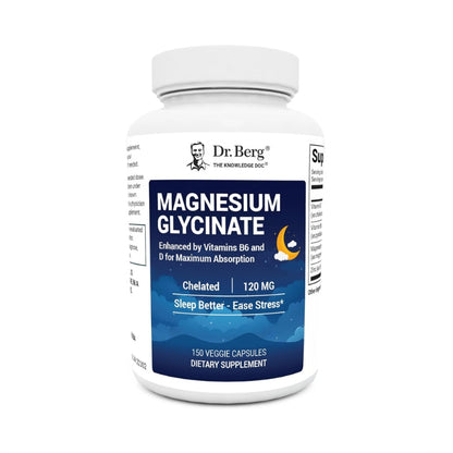 美國Dr. Berg 甘氨酸鎂+維生素D3、B6和鋅 Magnesium Glycinate，150粒膠囊