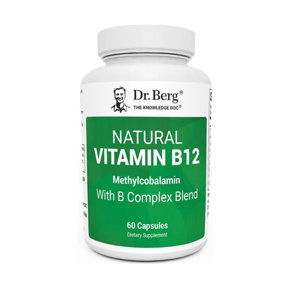 美國Dr. Berg 天然維生素B12 1000 mg 含B群維生素 Natural Vitamin B12，60粒膠囊