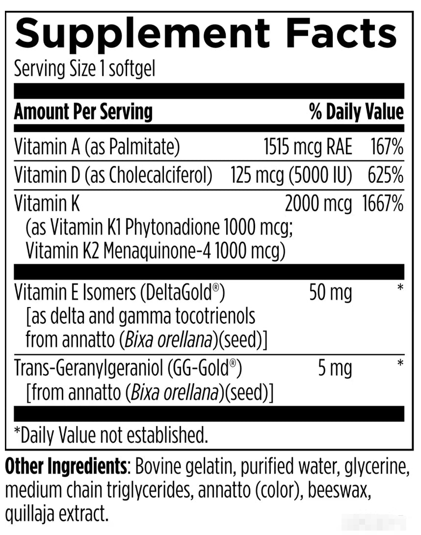 美國Designs for Health 脂溶性維他命A/D/E/K ADK Evail，60粒軟膠囊