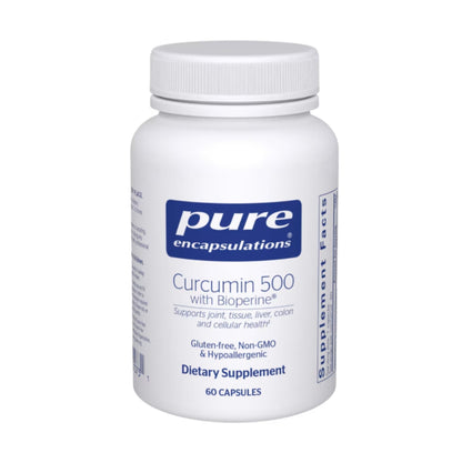 美國Pure Encapsulations 姜黃素+黑胡椒 Curcumin 500 with Bioperine®，60粒 膠囊