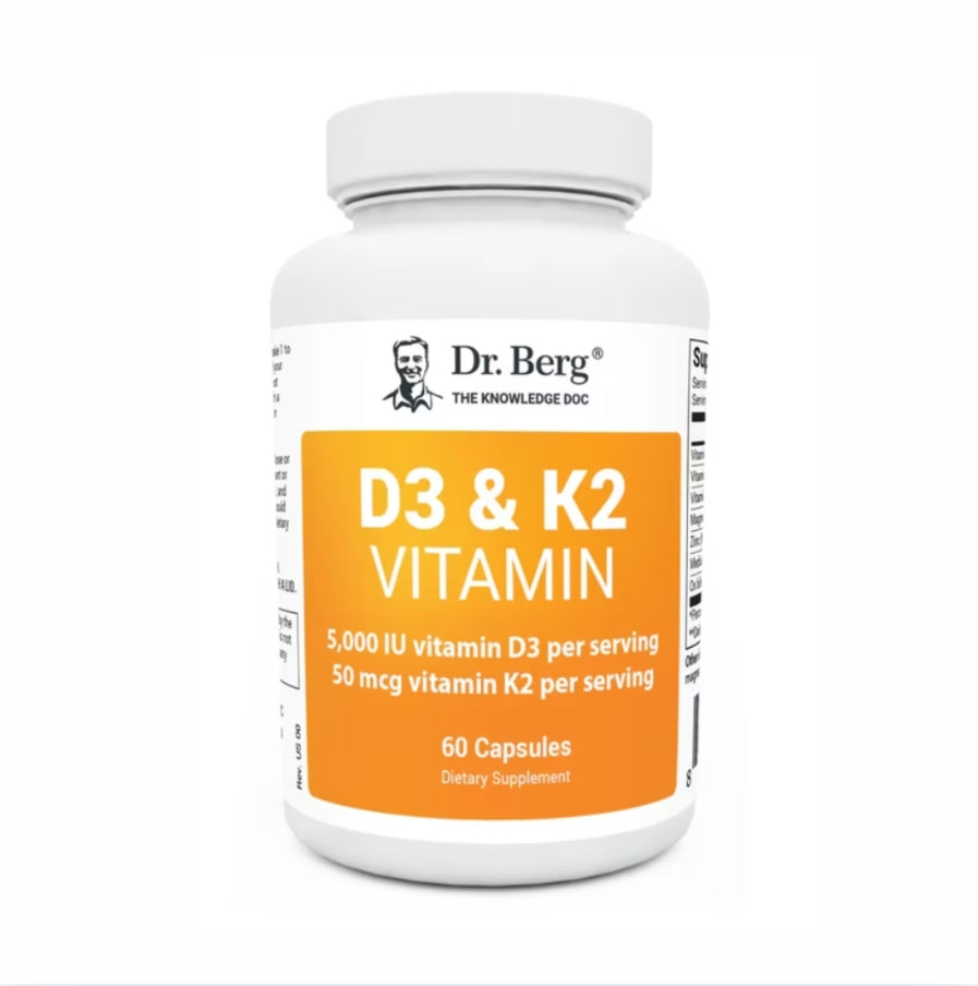 美國Dr. Berg 維生素D3 5000 IU +K2，D3 & K2 Vitamin，60粒膠囊