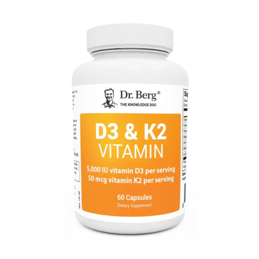 美國Dr. Berg 維生素D3 5000 IU +K2，D3 & K2 Vitamin，60粒膠囊