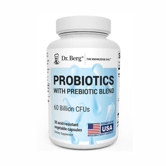 美國Dr. Berg 600億活性複合益生菌+益生元配方，Probiotics with prebiotic blend，30粒膠囊