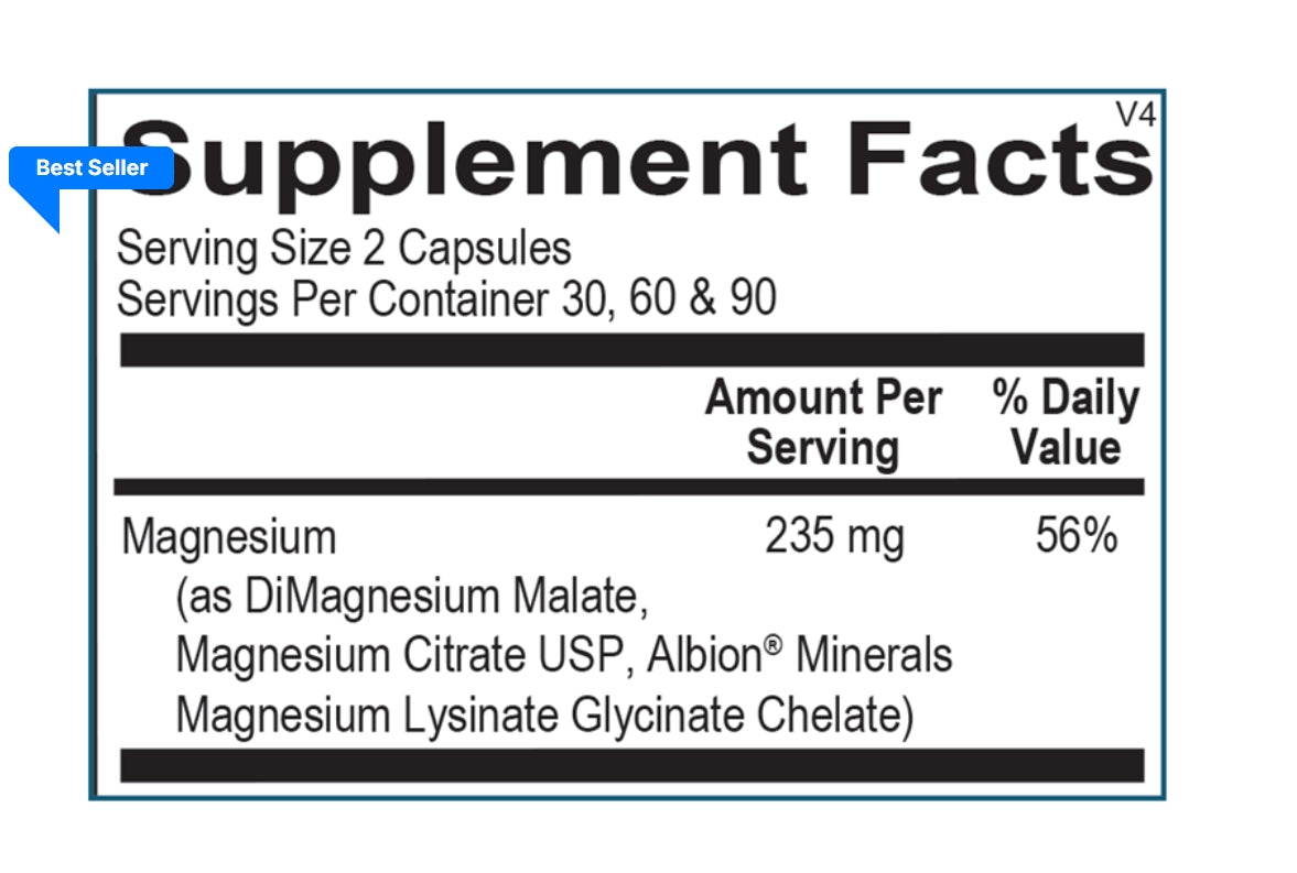 美國Ortho Molecular Product 三種鎂 Reacted Magnesium，60粒 膠囊