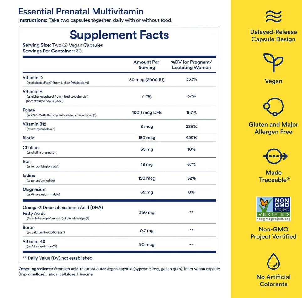 美國Ritual孕婦產前複合維生素 Women's Prenatal Multivitamins，60粒 膠囊