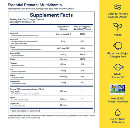 美國Ritual孕婦產前複合維生素 Women's Prenatal Multivitamins，60粒 膠囊