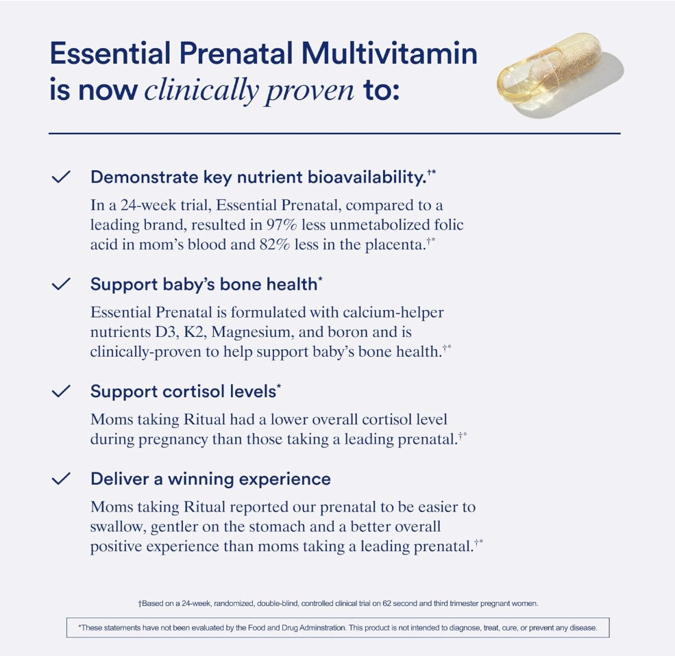 美國Ritual孕婦產前複合維生素 Women's Prenatal Multivitamins，60粒 膠囊